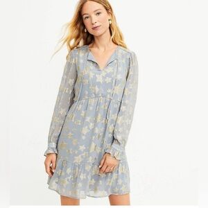 Loft shimmer star tiered dress size small petite